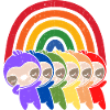 Bunte Regenbogen Faultiere