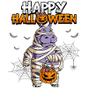 Halloween Nilpferd Mumie