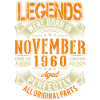 1960 Novembre Légende d’anniversaire
