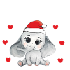 Éléphant Père Noël Joyeux Noël