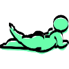 chubby woman in green