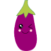 Kawaii,Eggplant,purple, fruits, vegetables, vegan,