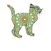 Mandala Cat Geometry Pattern