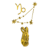 Sternbild Steinbock 3D, gold