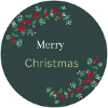 Merry Christmas print round