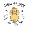 Kawaii Halloween Frog Pumpkin - Bats