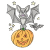 Chauve-souris d’Halloween sur citrouille