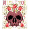 Skull-with-roses, funny saying Stay-Cool
