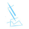 Blue E on black T-shirt