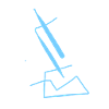 Abstract E on blue T-shirt