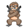 Sloth with pistol