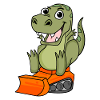 Dino Construction Site Children's Motif
