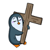 Penguin with cross
