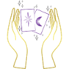 Magic hands with tarot cards