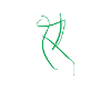 Green R on black T-shirt