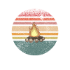 Campfire Camping Retro