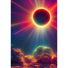 Sonnenfinsternis mit Regenbogenfarben