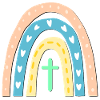 CHILDREN RELIGION - CHRISTIAN CROSS - RAINBOW