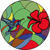 Vitrail colibri et hibiscus
