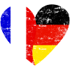 France Germany Flag Heart