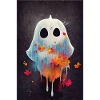 Cute Little Ghost Paint Splatter