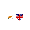 Cyprus Great Britain Heartbeat Flag