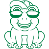 Little cool frog boy