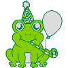 Birthday-celebrating little frog