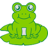 Frog sits water lily Seeblatt