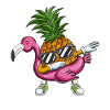 Pineapple Dabbing Flamingo Swimming Tire Holiday Rip
