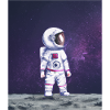 astronaut moon oil painting