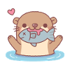 Cute Otter Catching Fish Funny