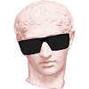 Greek statue with glasses