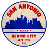 San Antonio Skyline Retro Badge