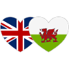 England Wales Flag Heart