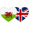 Wales England Flag Heart