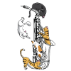 Chats dans Saxophone Instrument Saxophoniste