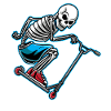 Skelett Scooter-Roller Halloween Kickroller
