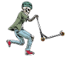 Squelette Scooter Scooter Halloween Kickroller