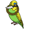 Budgerigar Parrot Bird With Knife