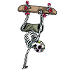 Skater Skeleton Skateboard Halloween Skateboarding