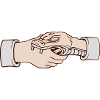 Snake bites handshake shaking hands