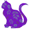sitzende katze, gemustert, Blumen Outfits