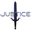 Justice Metal Texte avec épée