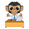 SCHIMPANSE - ARBEIT - AFFE - CHEF - MITARBEITER
