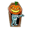 Pumpkin mummy in the grave