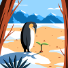 Penguin with plant