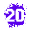 20 Zahl Klecks