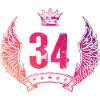34 Number crown
