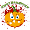 Kürbis mit Happy Halloween Schrift
